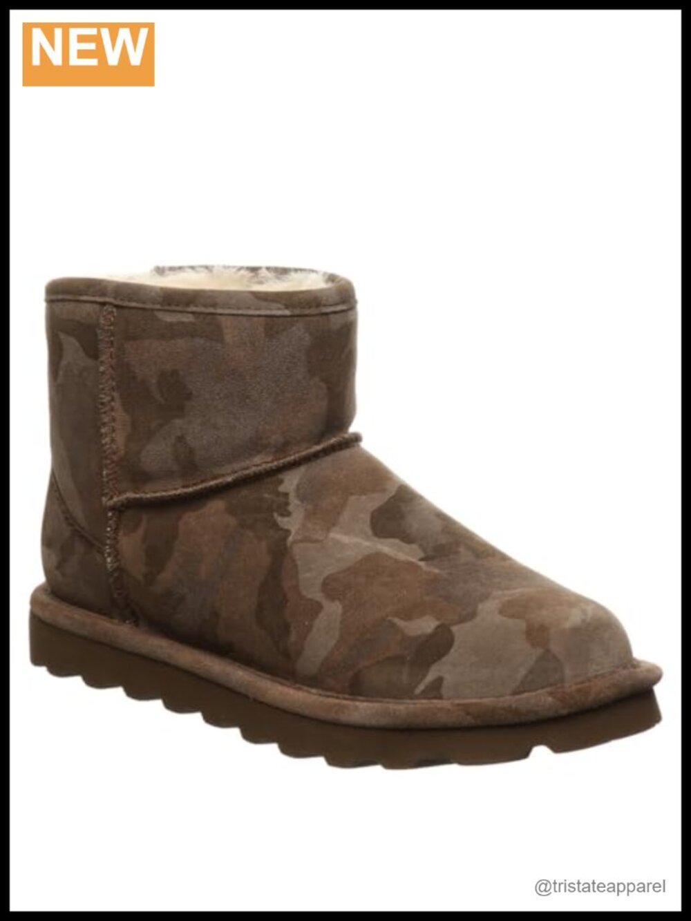 Women's Suede Ankle Boots with Sheepskin Lining, Embossed Herringbone Pattern,
